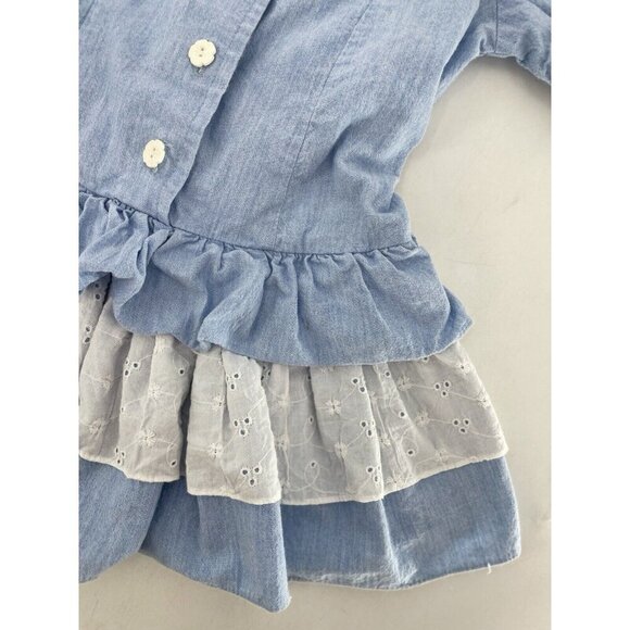 Vtg Eve Too! Byer California Button Ruffle Dress Sz 6 Cottage Flaw See Photos - Picture 4 of 9